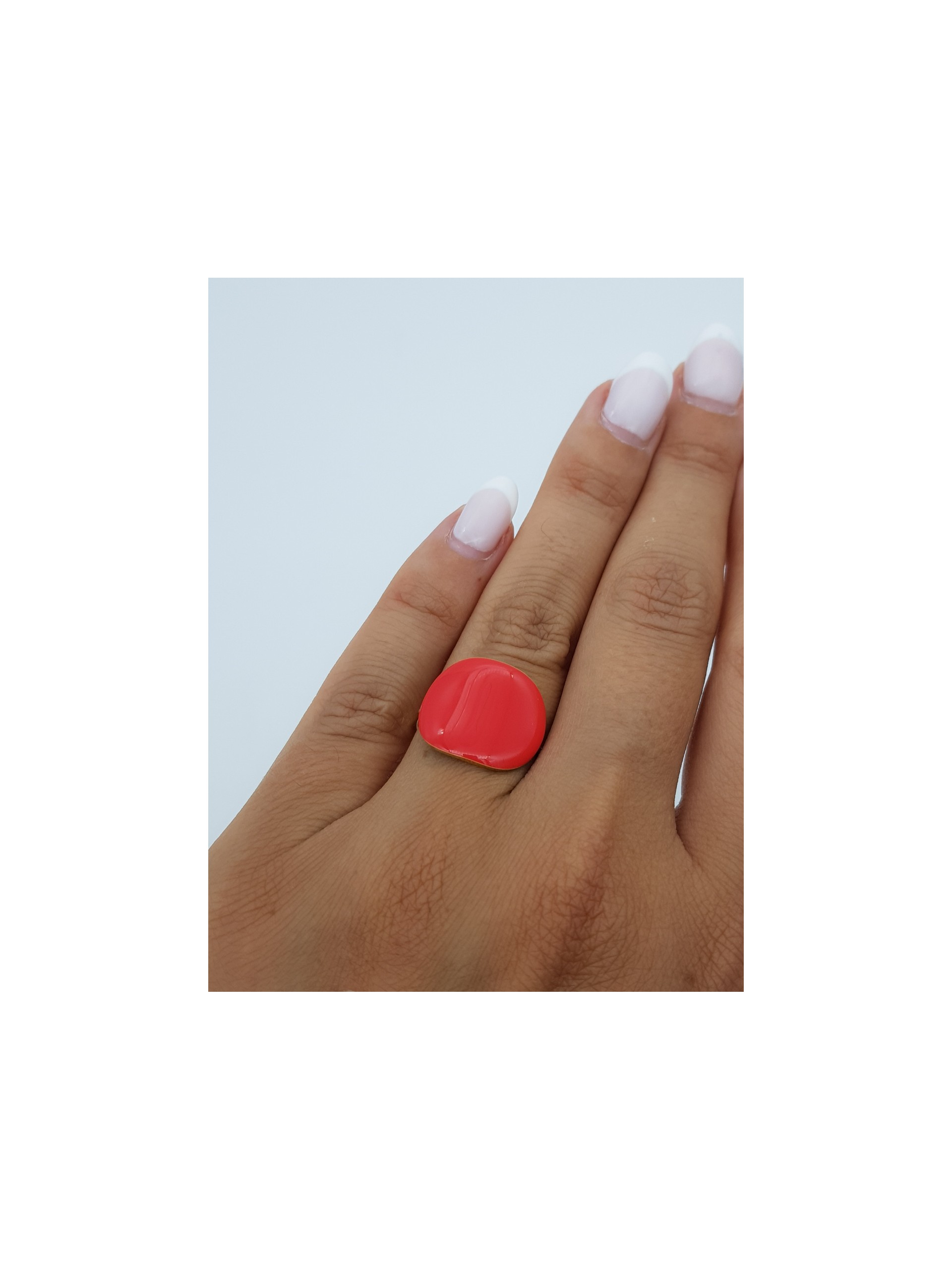 Δαχτυλίδι Mini Color κοραλί σκούρο