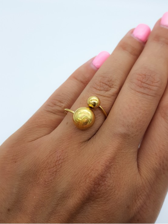 Δαχτυλίδι 2 Balls χρυσό