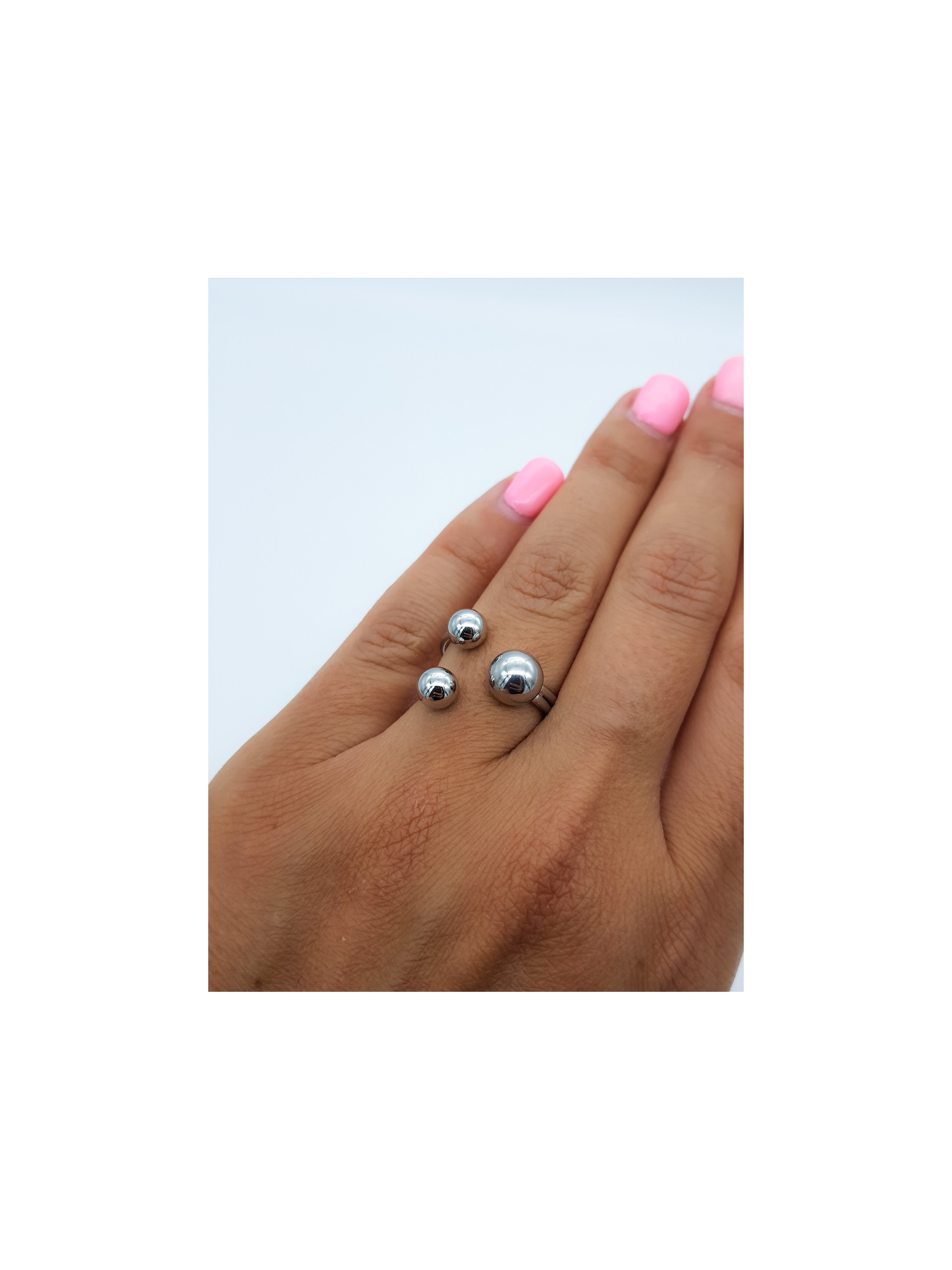 Δαχτυλίδι 3 Balls ασημί