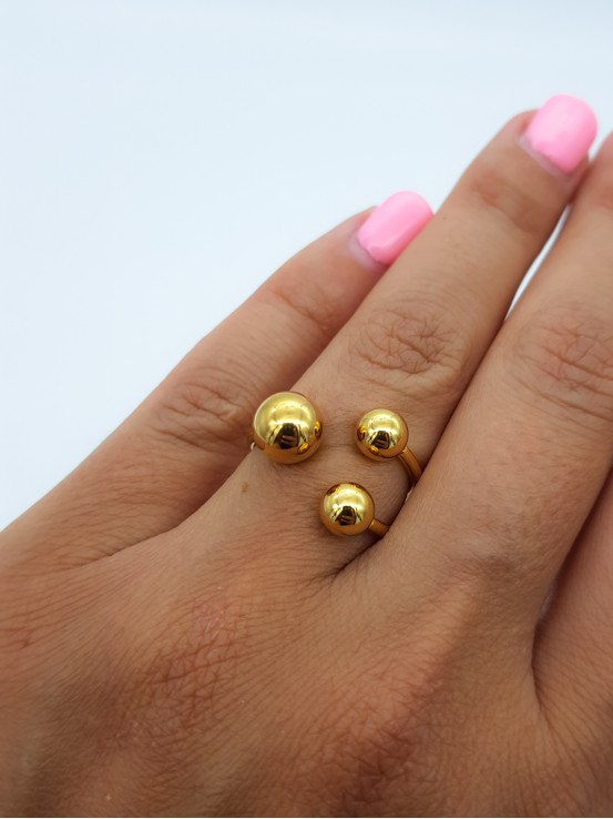 Δαχτυλίδι 3 Balls χρυσό
