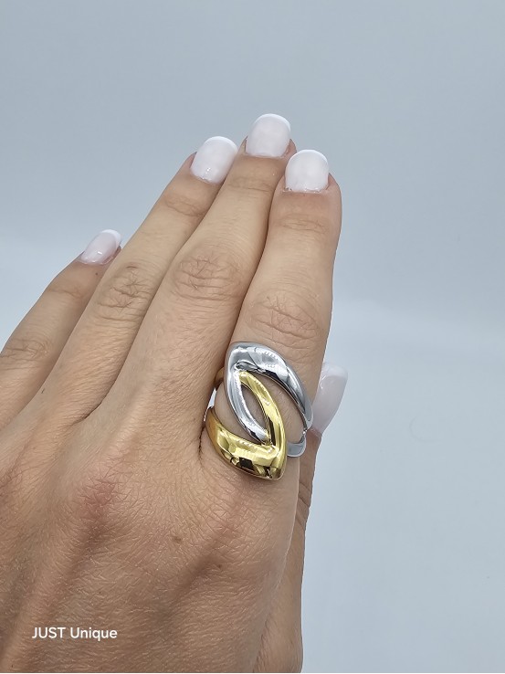 Δαχτυλίδι Gloria δίχρωμο