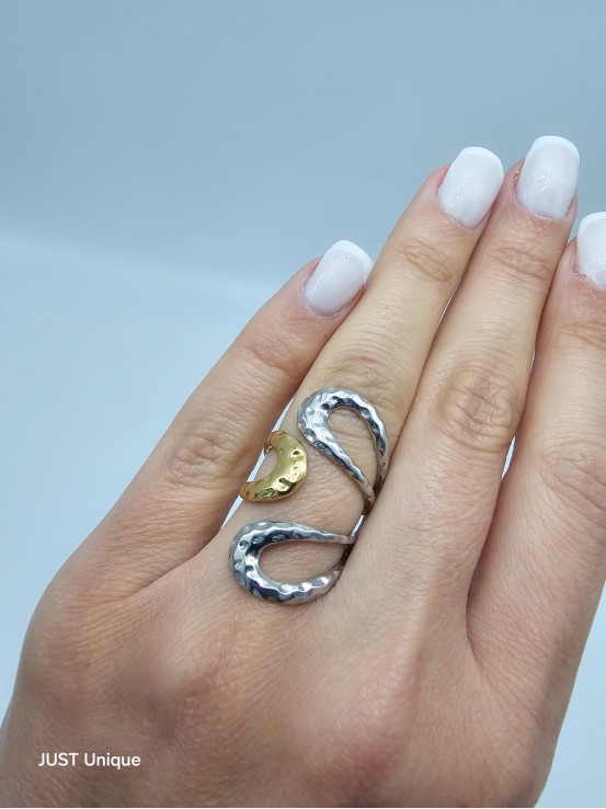 Δαχτυλίδι Gilian δίχρωμο