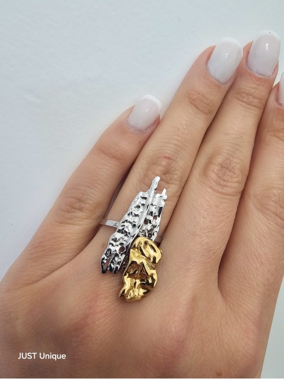 Δαχτυλίδι Klaudia δίχρωμο