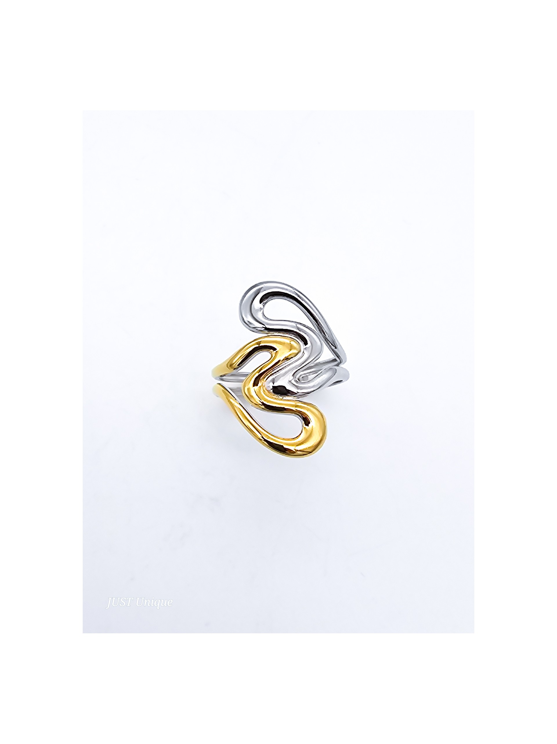 Δαχτυλίδι Double Love δίχρωμο