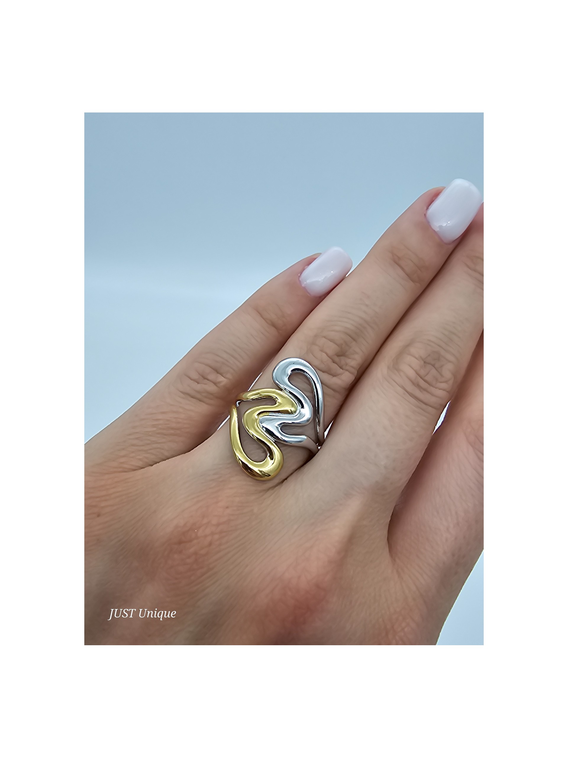 Δαχτυλίδι Double Love δίχρωμο