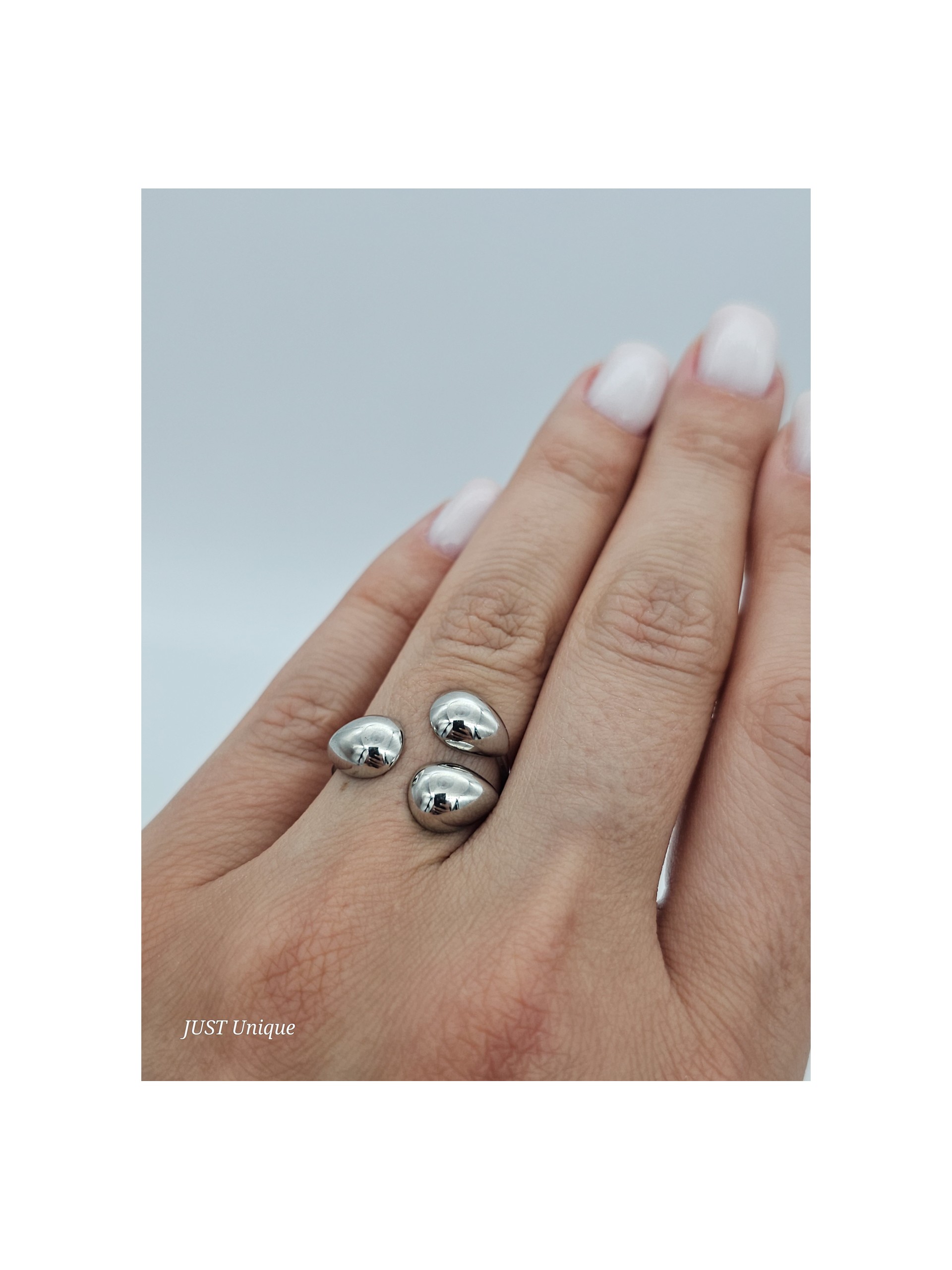 Δαχτυλίδι Three Drops ασημί