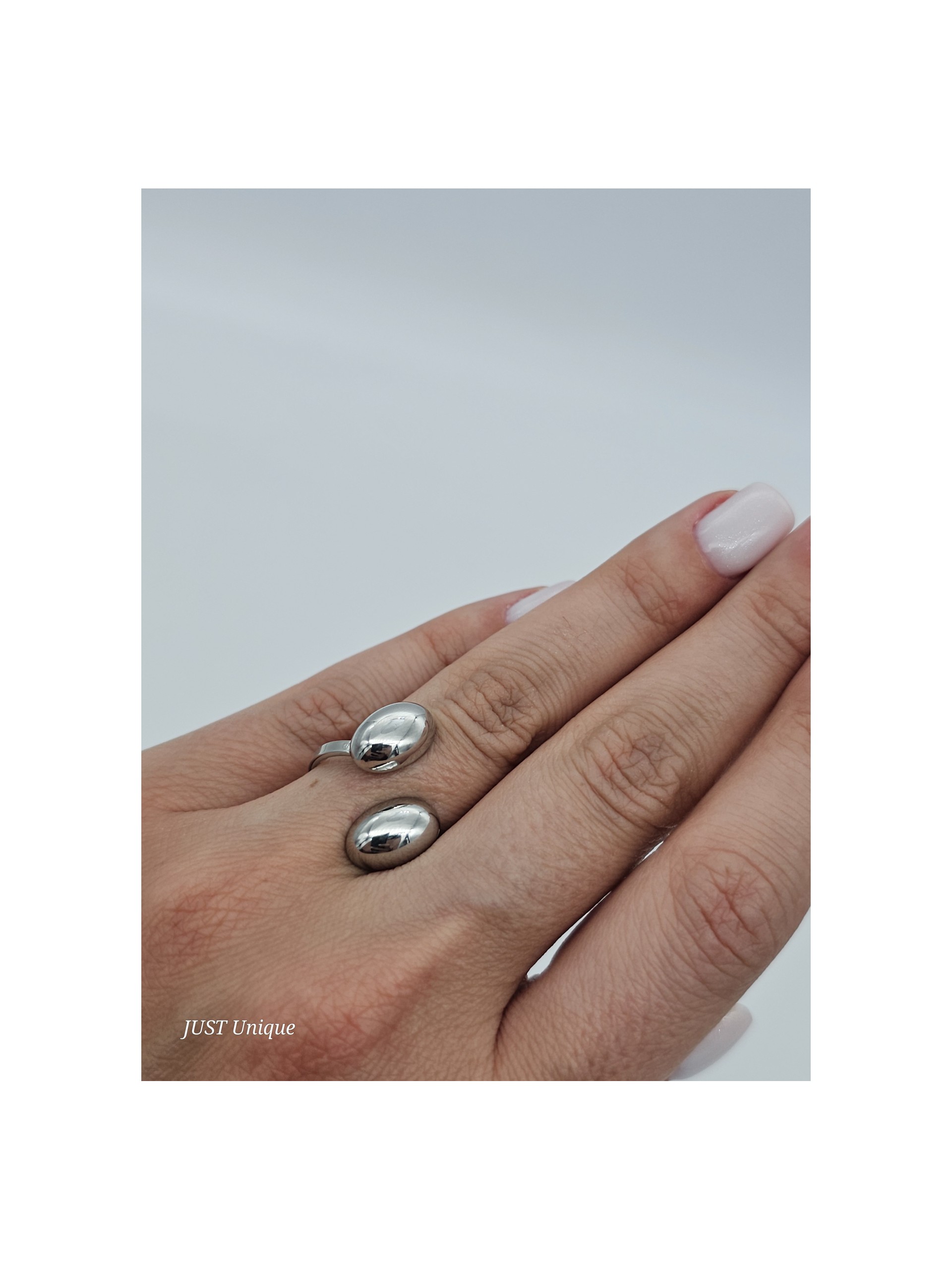 Δαχτυλίδι Double Bubble ασημί