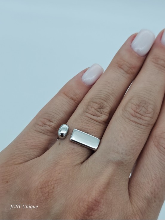 Δαχτυλίδι Stop ασημί