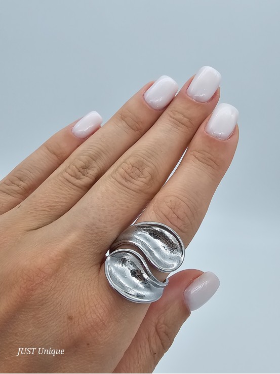 Δαχτυλίδι Twisters ασημί