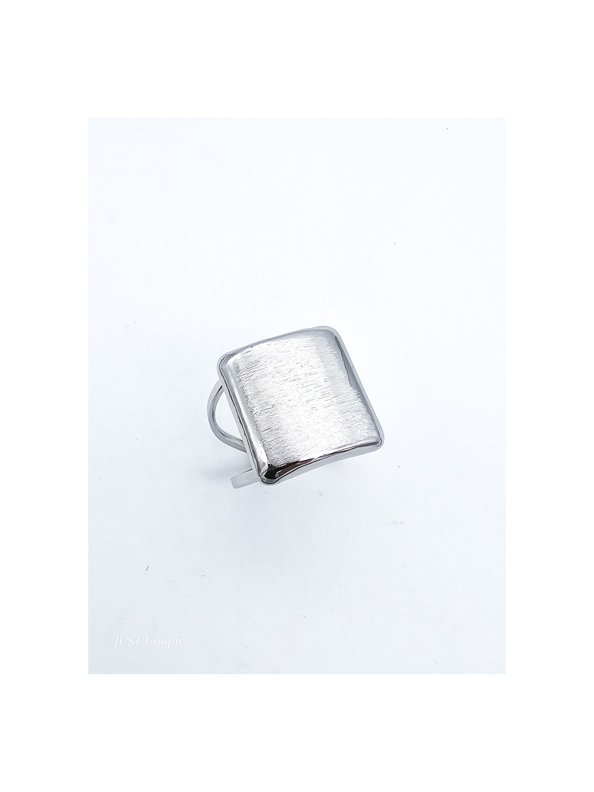 Δαχτυλίδι Matte Square ασημί