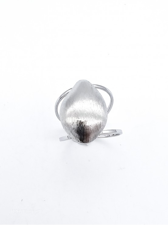 Δαχτυλίδι Matte Shell ασημί