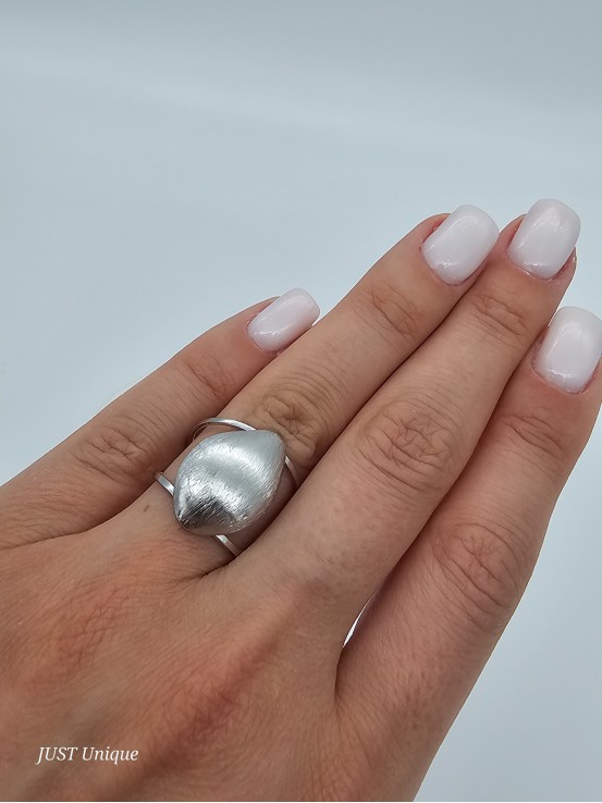 Δαχτυλίδι Matte Shell ασημί