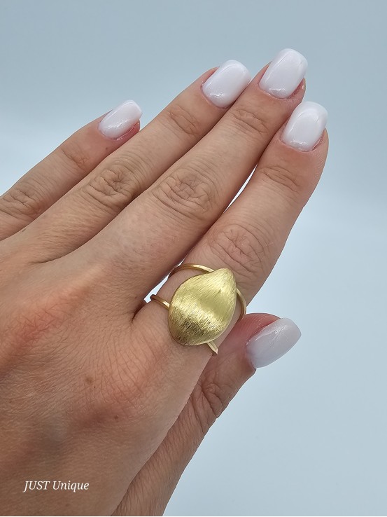 Δαχτυλίδι Matte Shell χρυσό