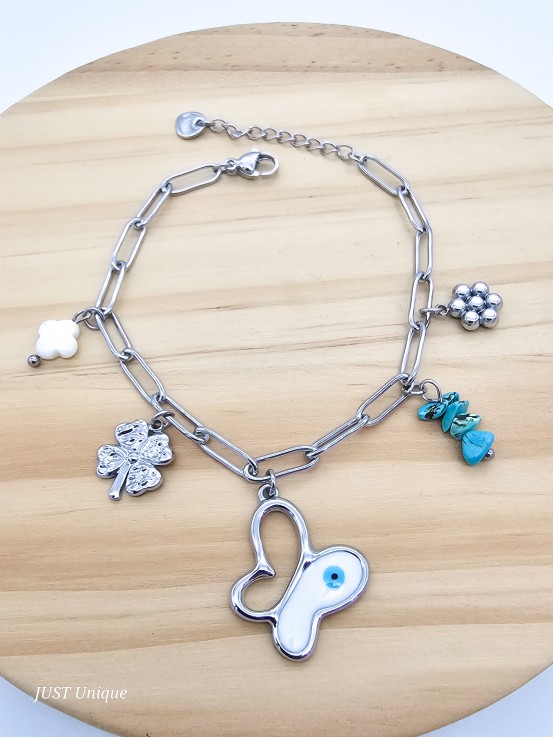 Βραχιόλι Butterfly ασημί