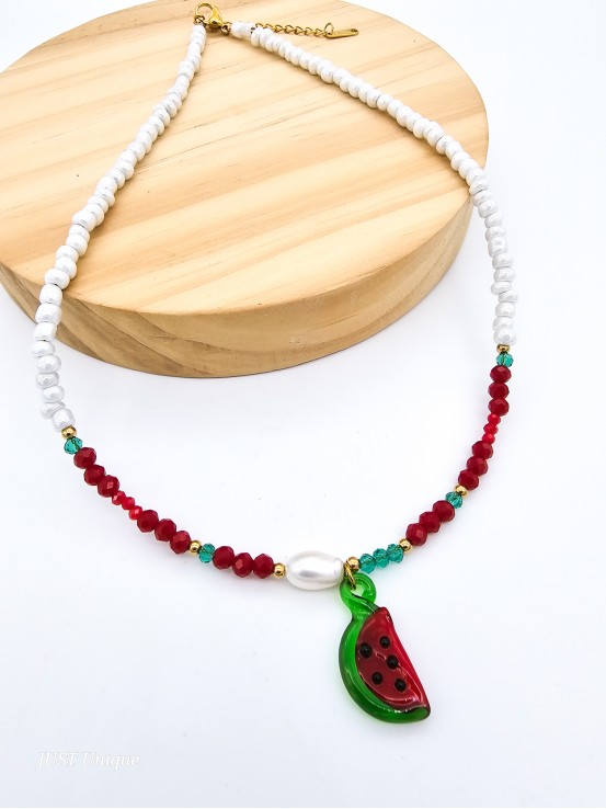 Κολιέ χειροποίητο Watermelon