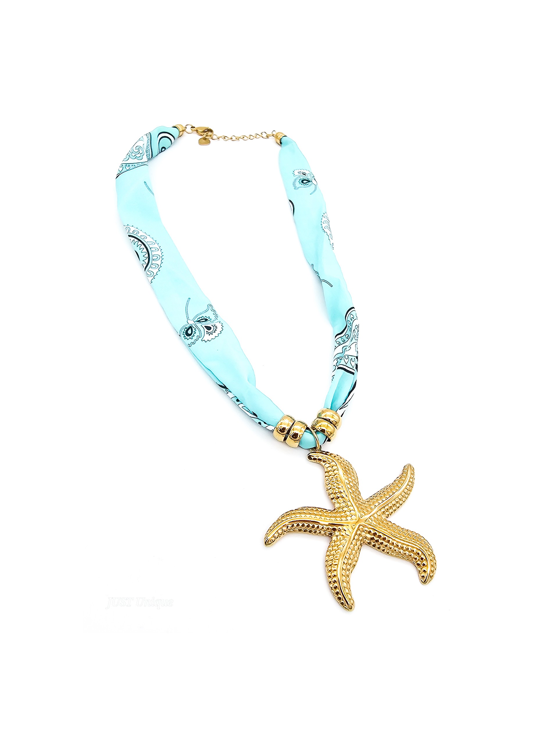 Κολιέ υφασμάτινο Bandana τυρκουάζ