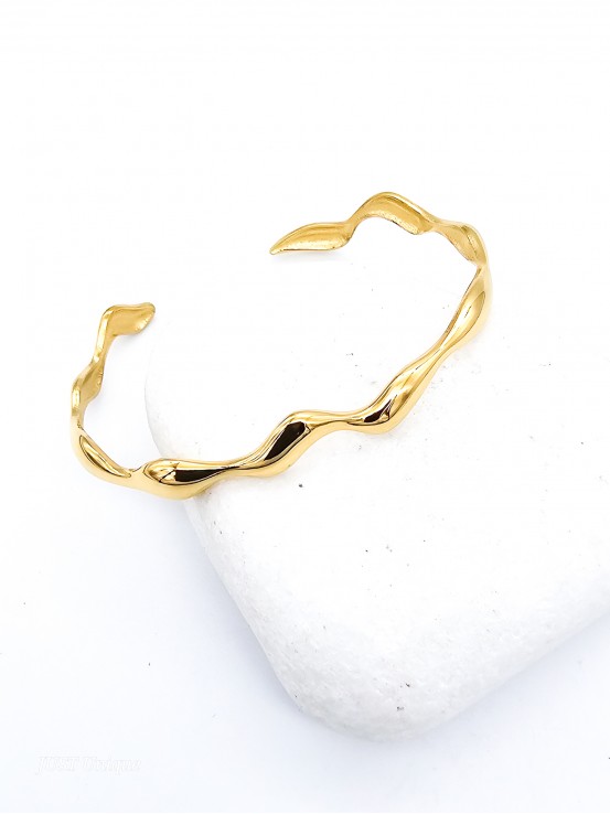 Χειροπέδα Zig Zag χρυσή