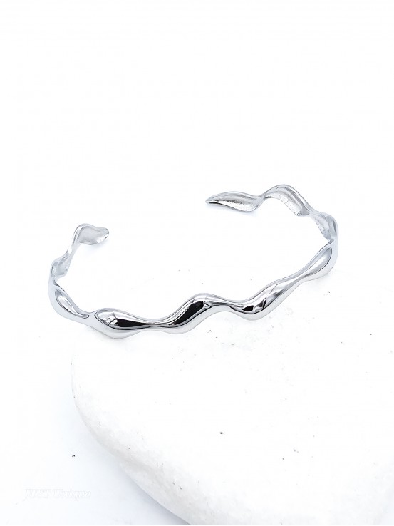 Χειροπέδα Zig Zag ασημί