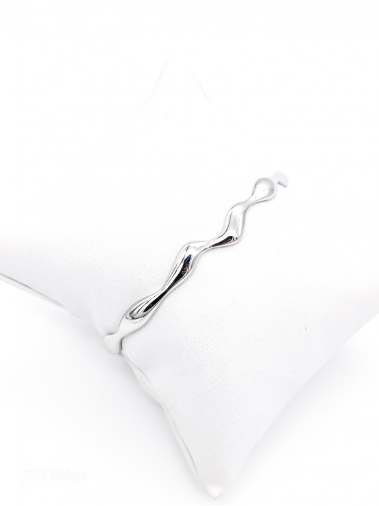 Χειροπέδα Zig Zag ασημί