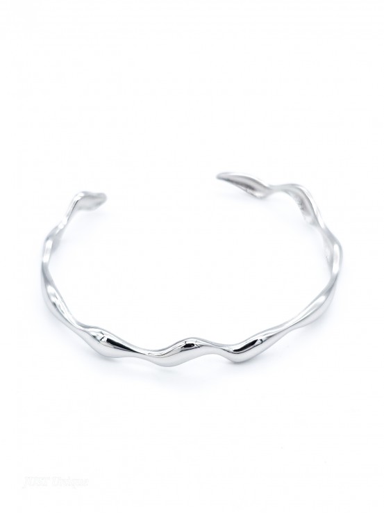 Χειροπέδα Zig Zag ασημί