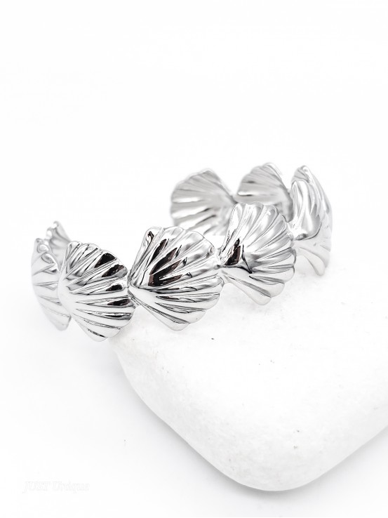 Χειροπέδα Clam ασημί