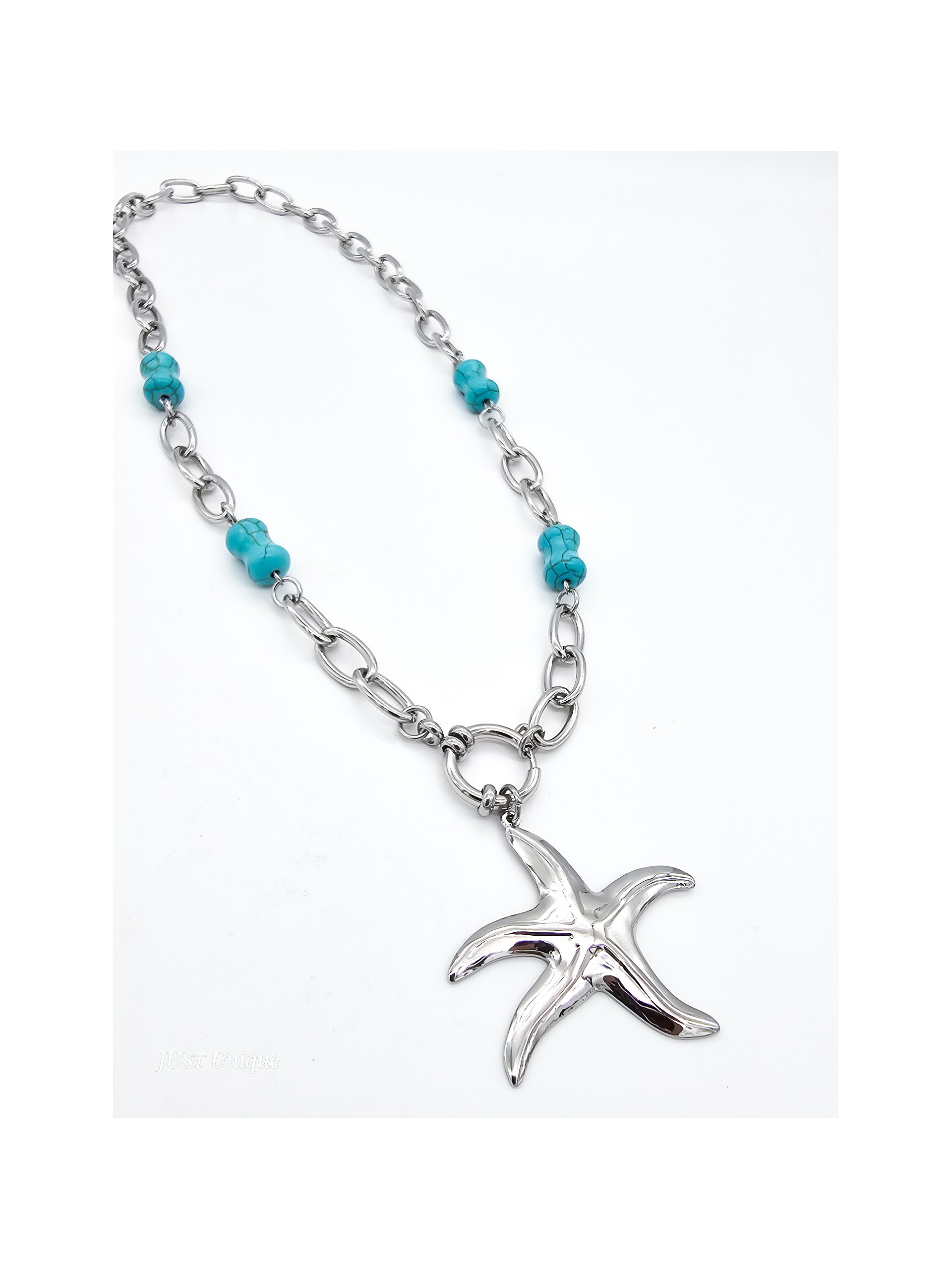 Κολιέ Asterias ασημί