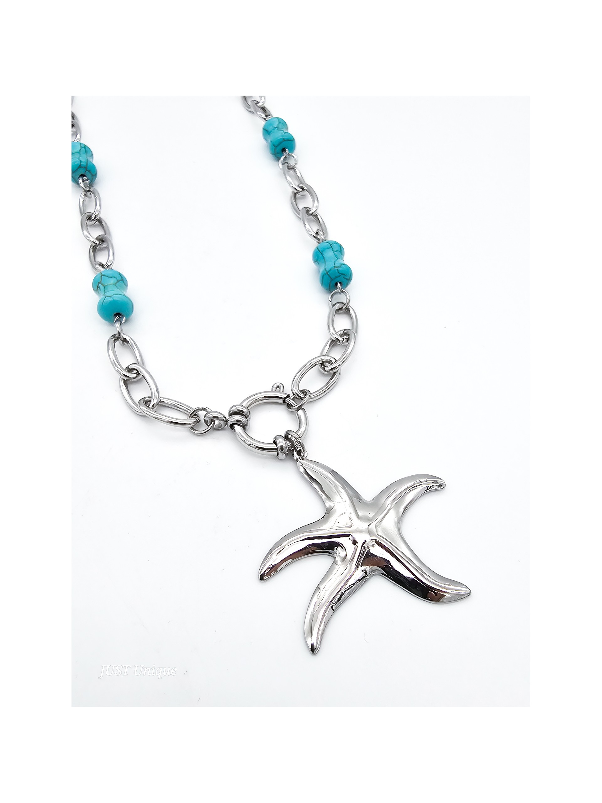 Κολιέ Asterias ασημί