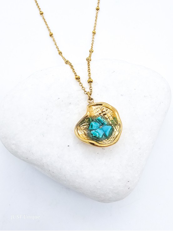 Κολιέ Turquoise χρυσό