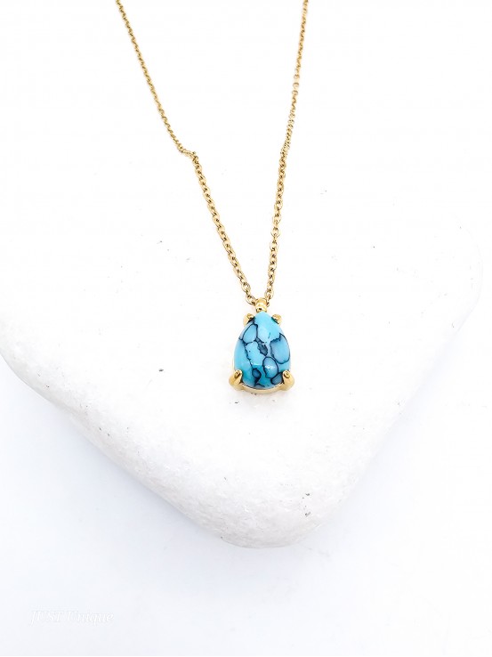 Κολιέ Turquoise Tear  χρυσό