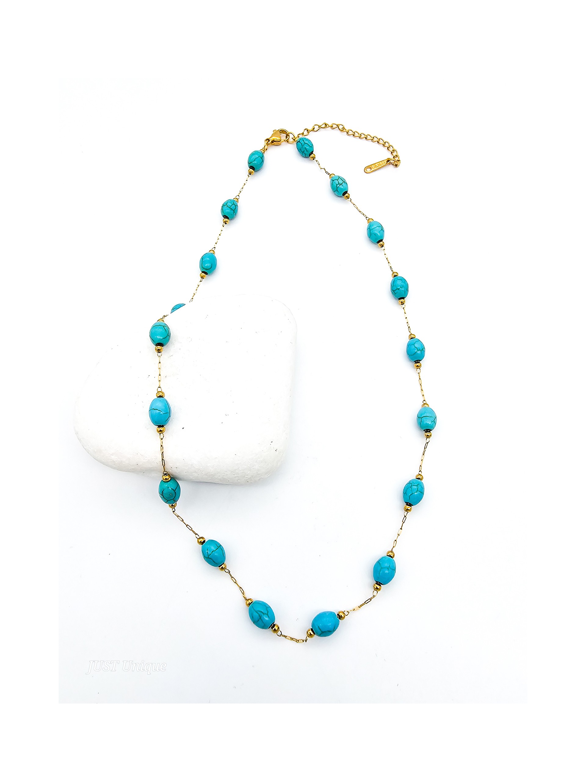 Κολιέ Turquoise Balls χρυσό