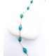 Κολιέ Turquoise Balls χρυσό