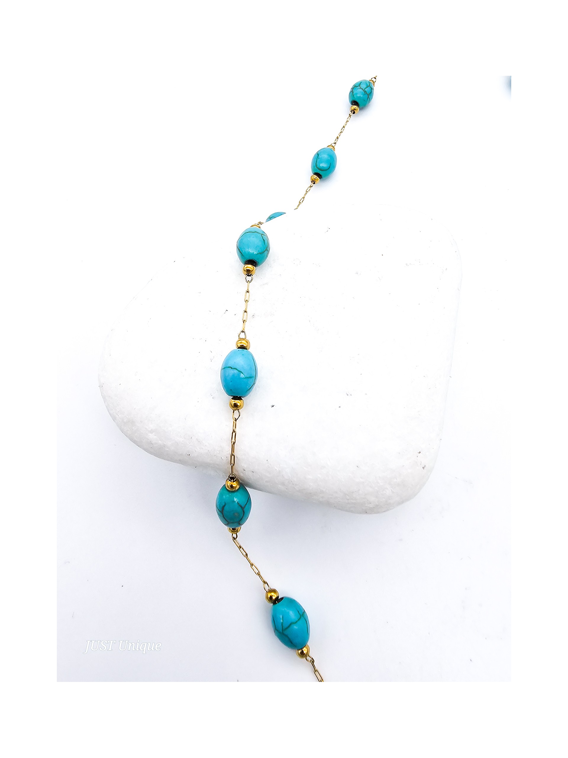Κολιέ Turquoise Balls χρυσό
