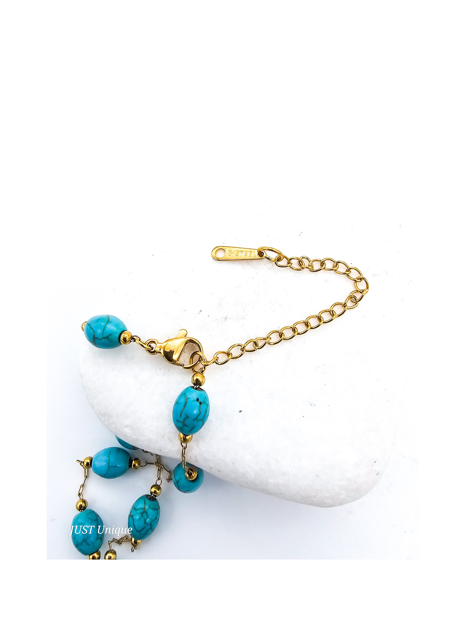 Κολιέ Turquoise Balls χρυσό