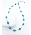 Κολιέ Turquoise Balls ασημί
