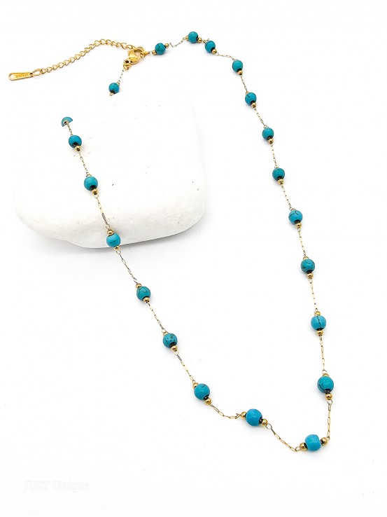 Κολιέ Turquoise Μini Balls χρυσό