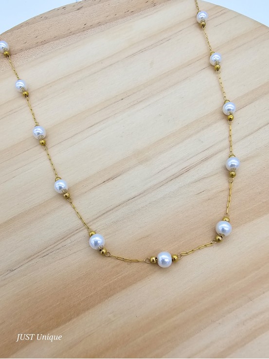 Κολιέ Μini Pearl Balls χρυσό