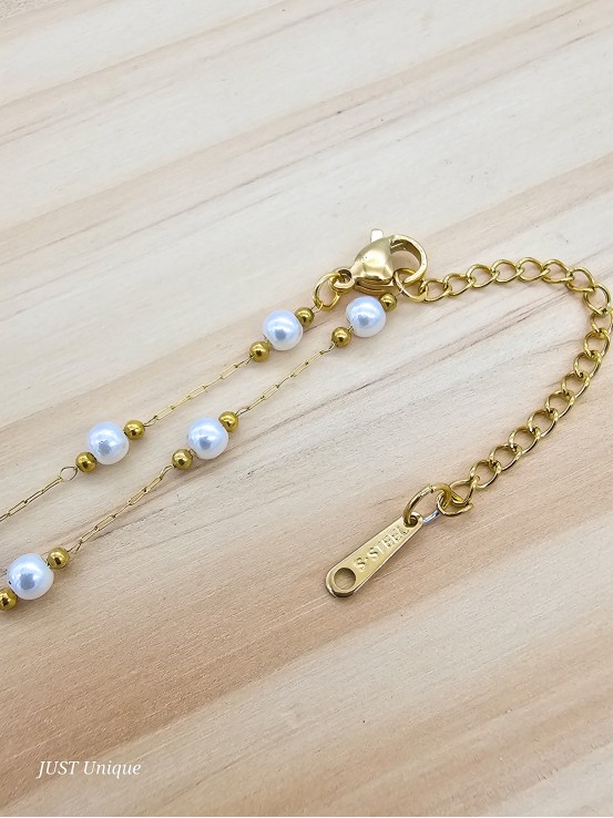 Κολιέ Μini Pearl Balls χρυσό