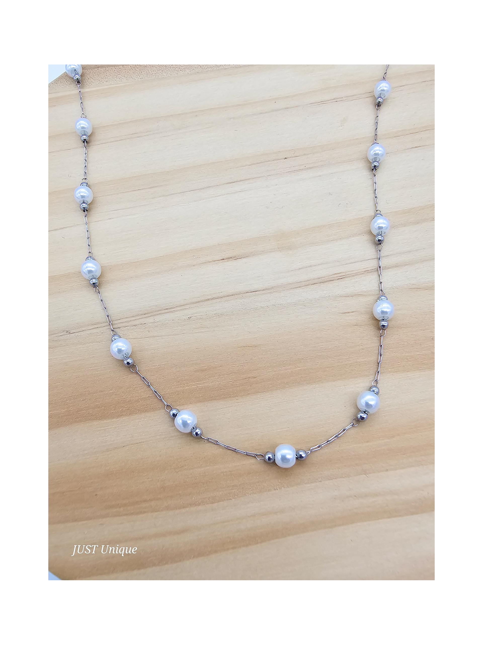 Κολιέ Μini Pearl Balls ασημί