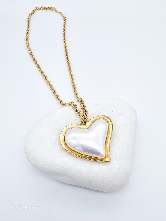 Κολιέ Pearl Heart χρυσό