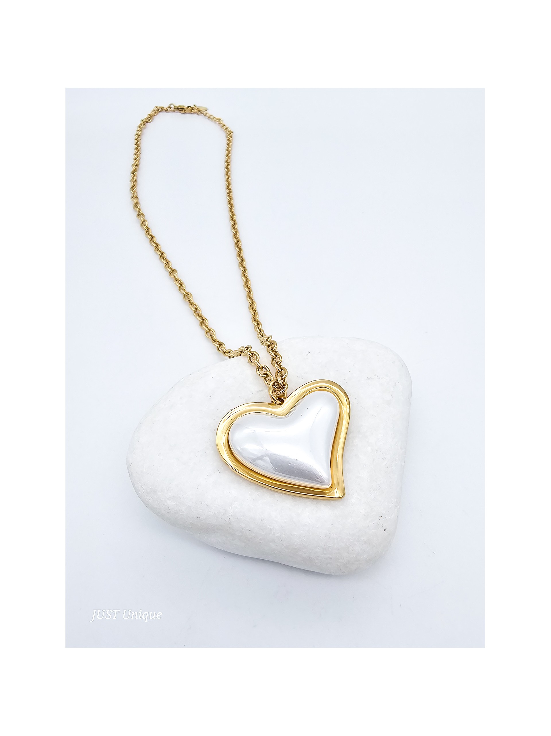 Κολιέ Pearl Heart χρυσό