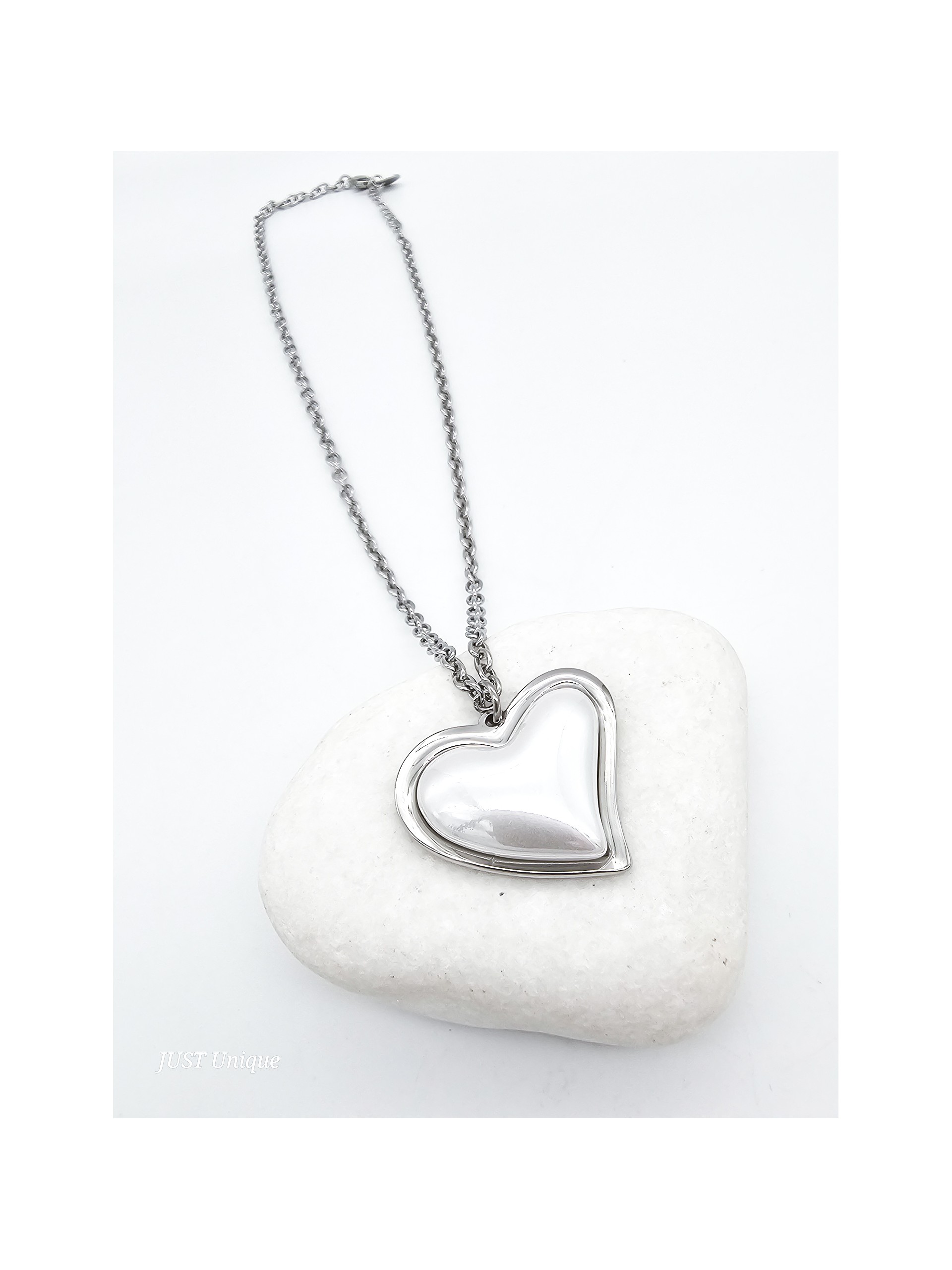 Κολιέ Pearl Heart ασημί