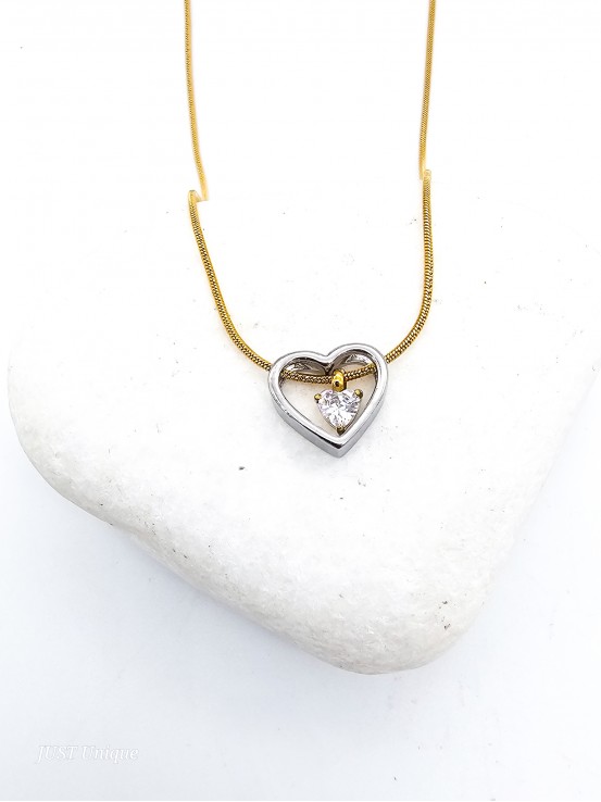 Κολιέ Love δίχρωμο