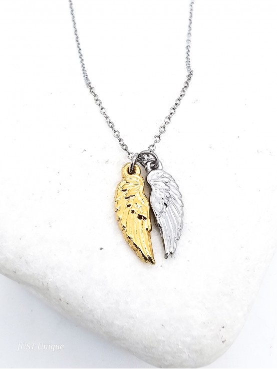 Κολιέ Double Wings δίχρωμο