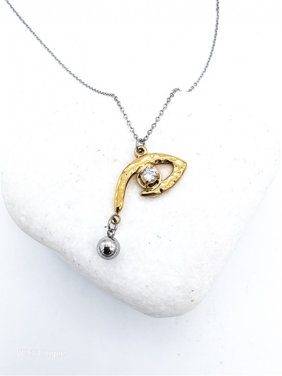 Κολιέ Teary Eye δίχρωμο