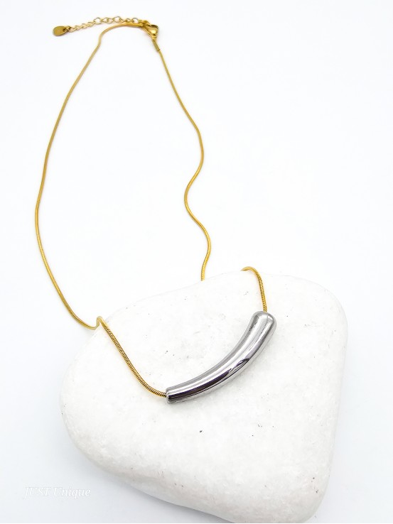 Κολιέ Austerity δίχρωμο