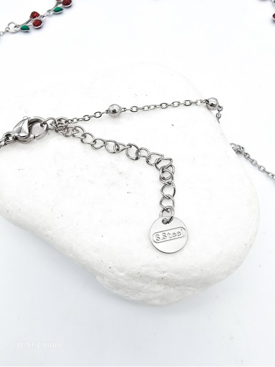 Κολιέ Juicy Cherries ασημί