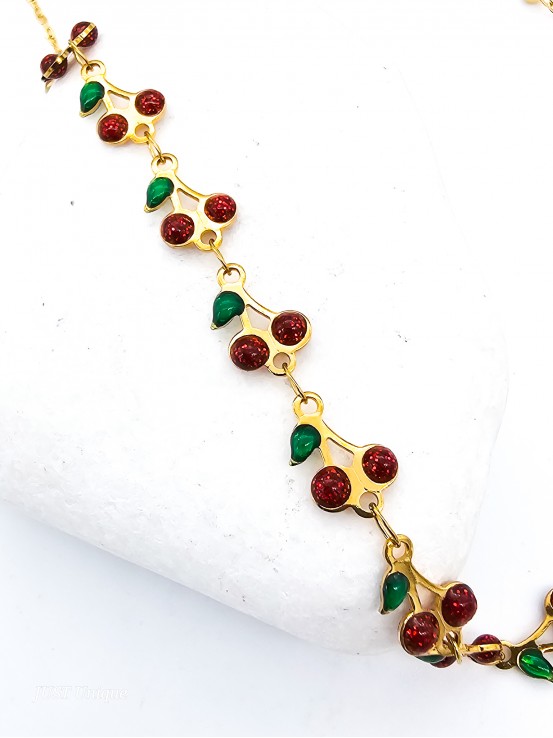 Κολιέ Juicy Cherries χρυσό