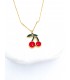 Κολιέ Red Cherry χρυσό