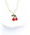 Κολιέ Red Cherry χρυσό