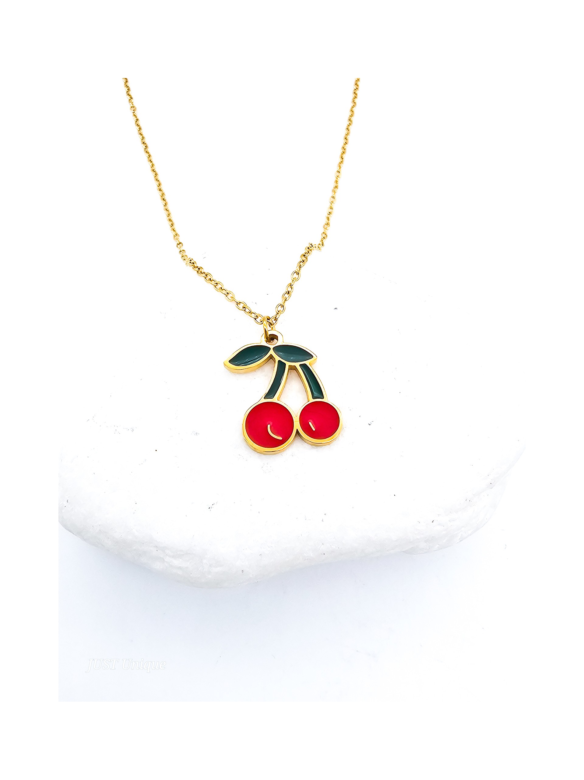 Κολιέ Red Cherry χρυσό